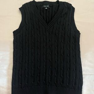 Black Thick Sweater Vest